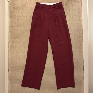 Burgundy Aritzia Effortless Pants